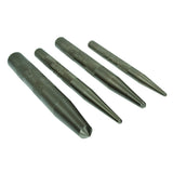 Mayhew Tools 62213 Knurled Center Punch, 4-Piece Set, Black Oxide Finish