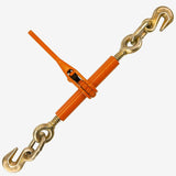 VULCAN Load Binder with 2 Grab Hooks Ratchet Style 2,600 Pound Safe Working Load (Works with 1/4 or 5/16 Inch Grade 43 Chain