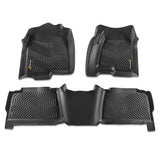 G-PLUS TPE Floor Mats Compatible with Chevy Silverado/GMC Sierra 1500 Crew Cab 1999-2006 3PCS Cargo Liner All Weather Full Cover