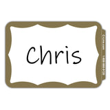 CLine Pressure Sensitive Peel and Stick Name Badges, Gold Border, 3.5 x 2.25 Inches, 100 per Box (92266)