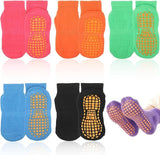 Wklouyhe 5 Pairs Kids BoyS Trainner Slipper Ankle Non Slip Anti Slip Socks Boys Girls Cotton NonSlip Kids With Grip Non Slip A