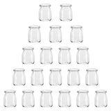 Encheng 7 oz Clear Glass Jars With Lids,Yogurt Container With Lids(PE),Replacement Pudding Jars Yogurt Jar,Glass Container With