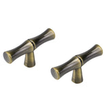 Tighall 2PCS Zinc Alloy Bamboo Shape Single Hole Drawer Handles, 1.97inch Length Bronze Solid Knobs with Screws for Bathroom Kit