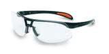 Honeywell Uvex Ademco by Protg Safety Glasses, Metallic Black Frame with Clear Lens & UltraDura AntiScratch Hardcoat (S420