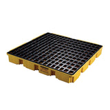 Eagle Square 4 Drum Spill Platform with Drain and Forklift Pockets, 51.5x51.5x6.5, 60.5 Gallon Sump, 10,000 lbs. Load Capacit