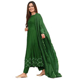 Gosriki Women'S Rayon Anarkali Soild Kurta With Dupatta Set(Kumt-New-Dress-Green_Xx-Large),Green,2,B0987R1GBG