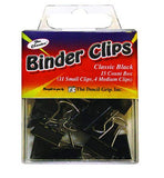 Pencil Grip The Classics Binder Clip, 15 Count Mixed Box (11 Small, 4 Medium), Black (TPG181)