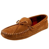 Minnetonka Mens Double Bottom Fleece Slipper,Brown,10 M US