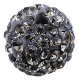 RUBYCA Pave Czech Crystal Disco Ball Clay Beads fit Shamballa Jewelry (20pcs, 12mm, Grey)