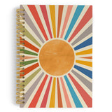 ANIANG Colorful Boho Sun Spiral Notebook, Boho Journal, Bohemian Sunshine Sunset Sunrise 5.5inchx8.3inch 164pages Lined Notebooks Coll
