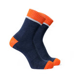 Sockscarving Feel The Comfort Pure Preimum Cotton 1 Pair Crew Socks, Navy Blue And Orange, Athletic Ankle Length For Men And Wom