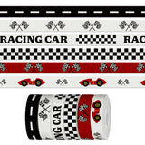 6 Pieces 3 Yards Motorsports Ribbon for Crafting Sewing, 3/8 Inch Black Red Grosgrain Ribbons for Gift Wrapping, Racing Car Ribb