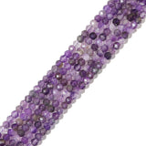 BEADIA Natural Amethyst Crystal Beads 4x2mm 120pcs Faceted Rondelle Loose Semi Gemstone Beads for Jewelry Making Design