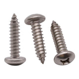 #12 x 1 (50 Pack) Stainless Steel Phillips Pan Head Wood Screws, Stainless Steel 304 (18-8), Pan Head Sheet Metal Screws Self Ta