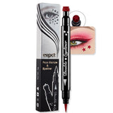 evpct 1Pcs 2-in-1 Red Colored Winged Eyeliners Stamp, Red Stars Face Stamps Makeup, Waterproof Eyeliner Eye Stamp Liners Tool Se