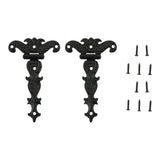dophee 2Pcs Black Door Hinges, T-Strap Decorative Furniture Fittings Butt Hinges for Windows Cabinet Cupboard Wardrobe Doors Woo