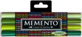 Tsukineko 4Pack DualEnded FadeResistant and WaterBased Memento Markers, Greenhouse