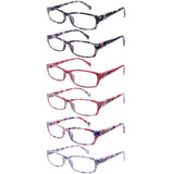 5 Pack Reading Glasses for Women, Blue Light Blocking Computer Readers, Ease Blurry Vision Dry Eyes Anti UV Glare (6 Pack Mix C1