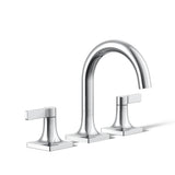 KOHLER K-28125-4-CP Venza Widespread Bathroom Sink Faucet, 3-Holes with Two Lever Handles and Clicker Drain, 1.2 GPM, Polished C