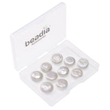 BEADIA Natural Irregular Button Freshwater Pearl Beads 12-14mm 10pcs Baroque Cultured Loose Gemstone Beads for DIY Jewelry Makin