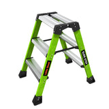 Little Giant Ladders, Sure Step, 3Step, DoubleSided Step Stool, Fiberglass, (11953), Type 1AA, 375 lbs Weight Rating, Hiviz G