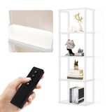 Tall Display Shelf Floor Lamp, Dimmable LED lamp with 3 Color Temperatures, Sturdy Glass Curio Cabinet Bookcase with Remote Cont