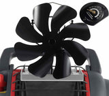 VODA Wood Stove Fan 8 Blades Heat Powered Activated Thermal Fans (Bracket Included), Non Electric Fireplace Fan Thermo Fan for W