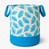 UNICRAFT Leaf Design Laundry Bag 45L (Blue, Pack of 1) | Foldable & Collapsible Laundry Basket with Handles | Durable Clothes &