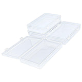 Thintinick 4 Pack Rectangular Clear Plastic Storage Containers Box with Hinged Lid for Beads and Other Small Craft Items (7.87 x