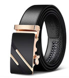 Zacharias MenS Faux Leather Belt Autolock Buckle Ax5312 (Golden Black; Free Size)