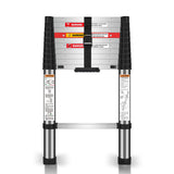 Yvan Telescoping Ladder,10.5 FT One Button Retraction Stainless Steel Telescopic Ladder,Soft Close Design Multi-Purpose Extensio