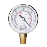 SENCTRL 30inHg Vacuum Pressure Gauge, 2 Dial, 1/4 NPT Lower Mount, Waterproof, Stainless Steel Case, for Tube Tester, HVAC, Pneu