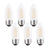 Sunaiony E26 LED Candelabra Light Bulbs 60W Equivalent, Dimmable 6W 3000K Soft White B11 Chandelier Frosted Glass Decorative Can