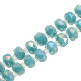 PATIKIL 75 Pcs 8mm OD 5mm Thick Crystal Glass Beads, Rondelle Crystal Beads Faceted Cut Gemstone Strand with Spacer Beads for Cr