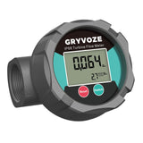 GRYVOZE Waterproof 1 Inch Corrosion Resistant Flow Meter with PTFE Coating, 2.4-26.4 GPM Digital Inline NPT Flowmeter for Water,