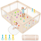 Abdtech Playpen for Babies and Toddlers 71x59inch - Extra Large Baby Gate Play Pen with Soft Breathable Mesh Cover - Indoor and