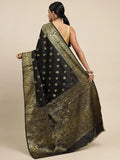 Greciilooks Womens Jacquard Cotton Silk Saree (Gl-S2371-Black)