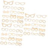COHEALI 51Pcs Glasses Wood: Chips Wood Glasses Blanks Eyes Charms Pendants Mini Doll s Kids Toy Graffiti Slices DIY Chips en Sel
