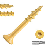 BNUOK Wood Screws 1-1/4 inch, Deck Screws #8 x 1-1/4, (889pcs) 5lb, Rust Resistant Epoxy Coated,Torx Drive Head Outdoor Decking
