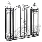 vidaXL Durable Black Wrought Iron Double Garden Gate - 4x8 x4 5 - Fully Forged, Galvanized and Powder Coated for -Free Longevi