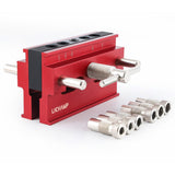 Lichamp Self Centering Doweling Jig Kit, Drill Guide for Straight Holes, Dowel Jig with 6 Drill Guide Bushings (Red)