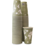 EcoProducts World Art Renewable and Compostable Hot Cups, 16 Oz, Moss, 50/Pack