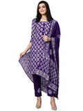 Gosriki Women'S Cotton Blend Printed Straight Kurta With Pant & Dupatta (Sayara-Blue-Gs_Xl_Blue_X-Large),Blue,,B0CKFKQ5KC