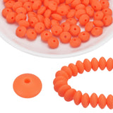 HARFINGTON 100Pcs Silicone Beads 12mm Lentil Rubber Focal Beads Bulk for Pens Keychain Bracelet Necklace DIY Crafts Making, Peac