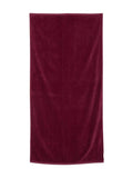 Q-Tees Velour Beach Towel - Maroon, One Size