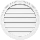 Ekena Millwork GVPRO12X1202SF Round Surface Mount PVC Gable Vent, 12W x 12H, Factory Primed White