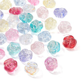 LiQunSweet 100 Pcs 10 Colors Handmade Lampwork Glass Crystal Loose Rose Beads Flower Shape Bead Spacer Bulk for Jewelry Making A