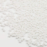 Tibaoffy Size 6/0 Crafts Glass Seed Beads 4mm White Bright Beads for Jewelry Making (Total About 100g About 1200pcs)