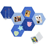 Vuzvuv 6 Pcs Hexagon Bulletin Board with 50 Pushpins & Sticky Note Adhesive Cork Board for Wall