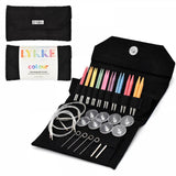 Lykke Interchangeable Knitting Needles, Color Wooden 3.5, Knitting Needles Set Black Vegan Suede